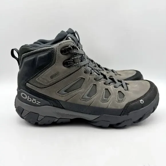 OBOZ Mens Sawtooth X Mid B-Dry Hiking Boots US 10 Gray Waterproof NIB